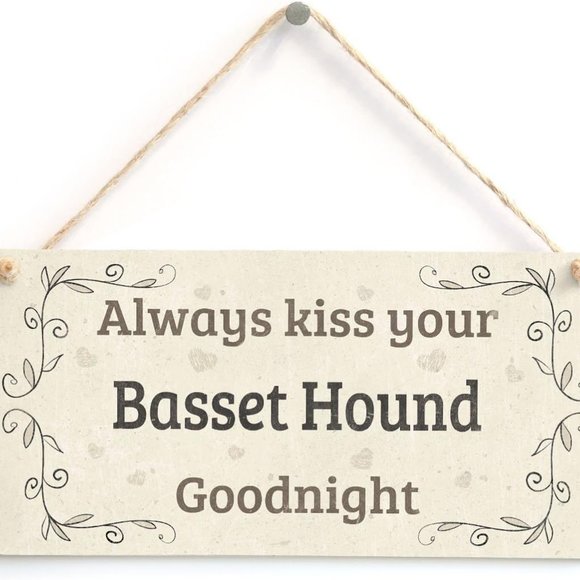 Always Kiss Your Basset Hound Goodnight - Beautiful Country Home Style Accessory - Picture 4 of 4